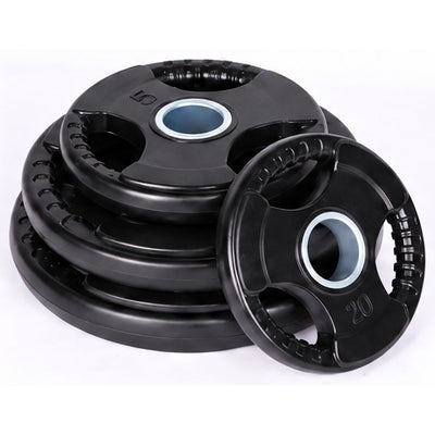 LM-4003B Black Rubber Weight Plates, white background