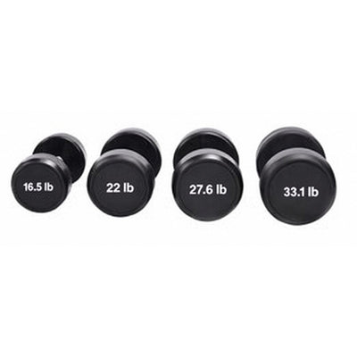 LM-9048 Round Rubber Dumbbells - Plain Face, white background