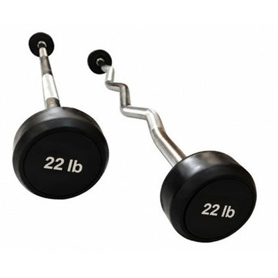 LM-9049 Round Rubber Fixed Barbells, white background