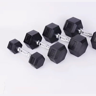 LM-4006 Hexagon Rubber Dumbbell set