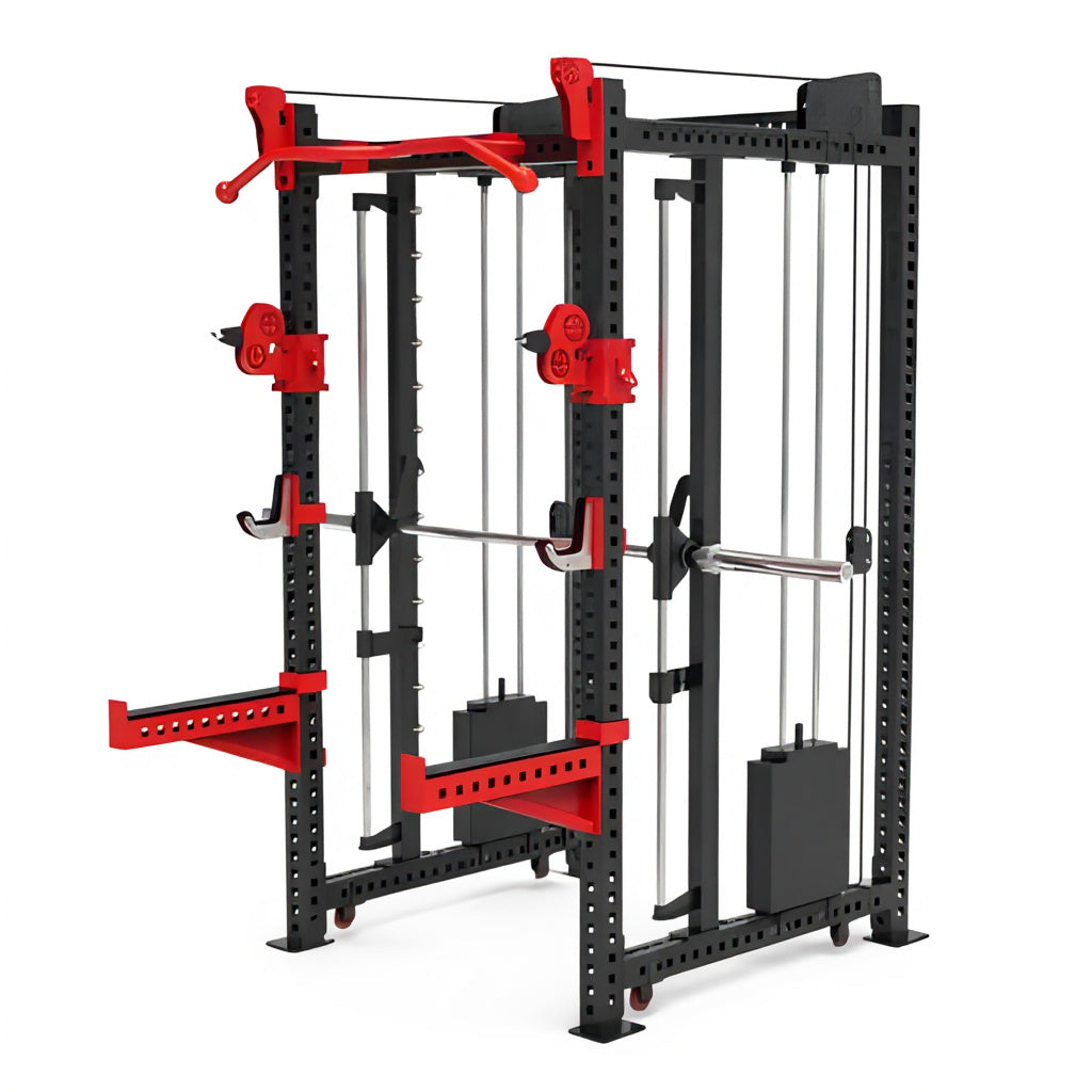 REP-8008 3-in-1 Power Rack with Pulley - front view