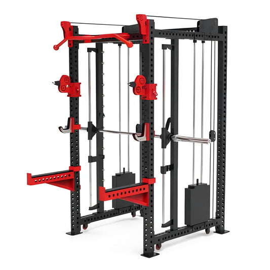 REP-8008 3-in-1 Power Rack with Pulley - front view