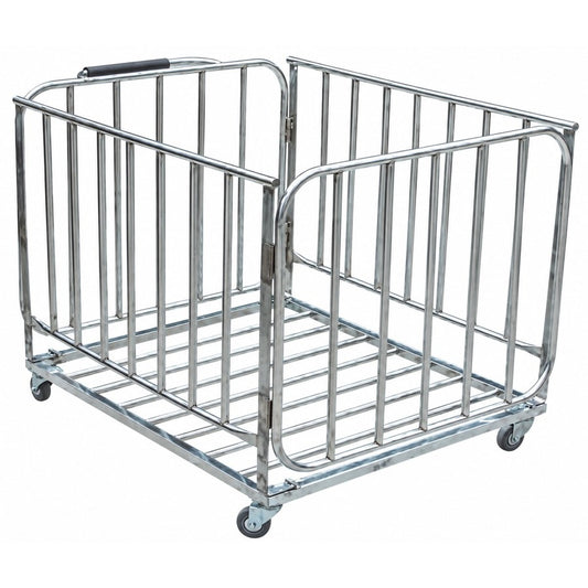 BG-LS014 Stainless Steel Basketball Storage Cart, white background