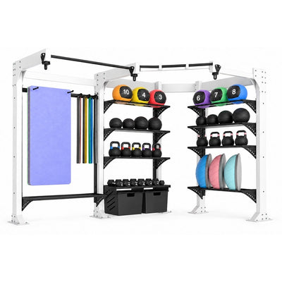 CF700-355 Functional Storage Corner Rack, white background