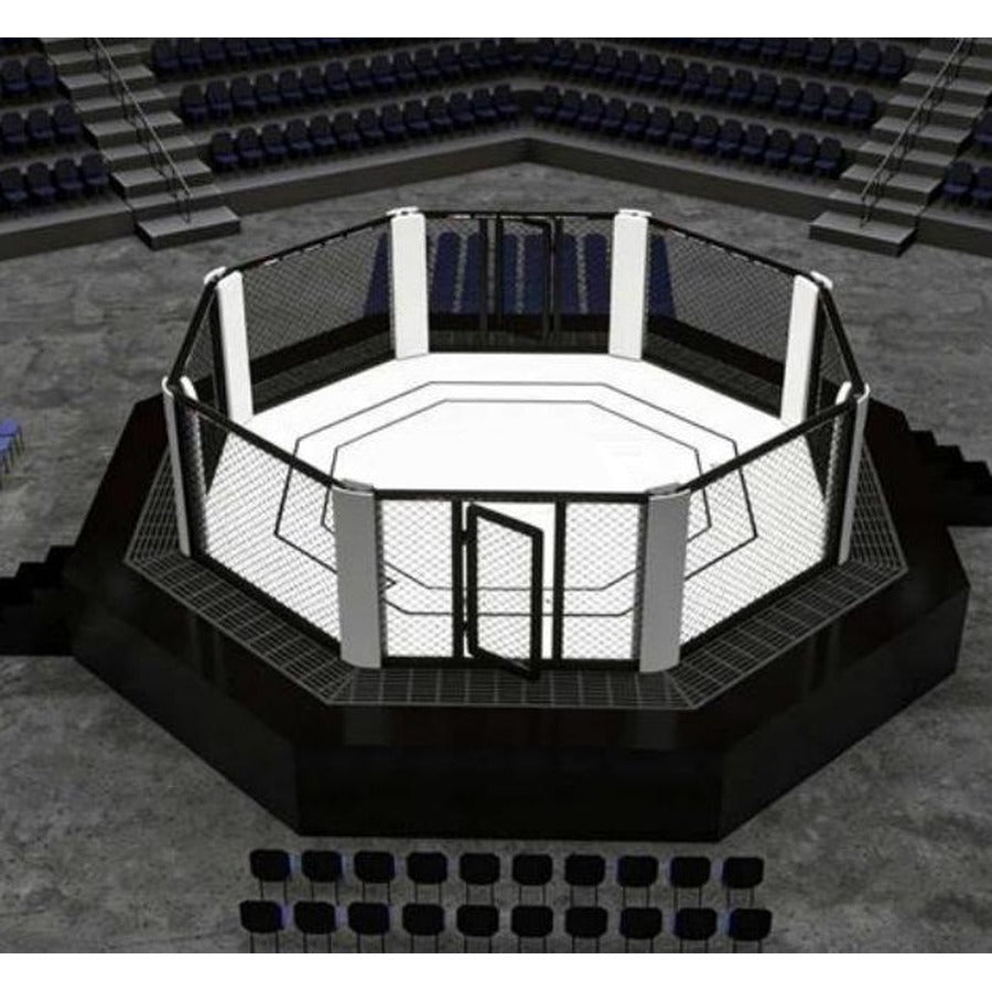 CGK4 Bleacher Elevated Octagon Cage, white background