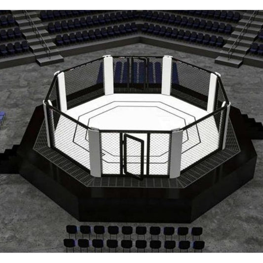 CGK6 Bleacher Elevated Octagon Cage, white background