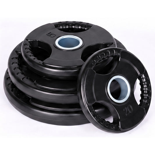 LM-4003B Black Rubber Weight Plates, white background