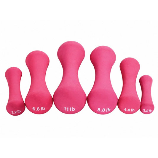 LM-4022 Plastic-Dipped Bone Dumbbells, white background