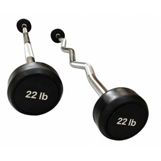 LM-9049 Round Rubber Fixed Barbells, white background