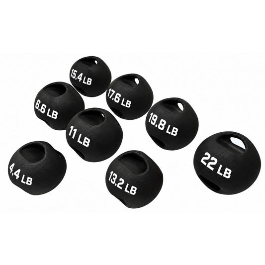 LM-9141 Dual-Handle Medicine Ball, white background