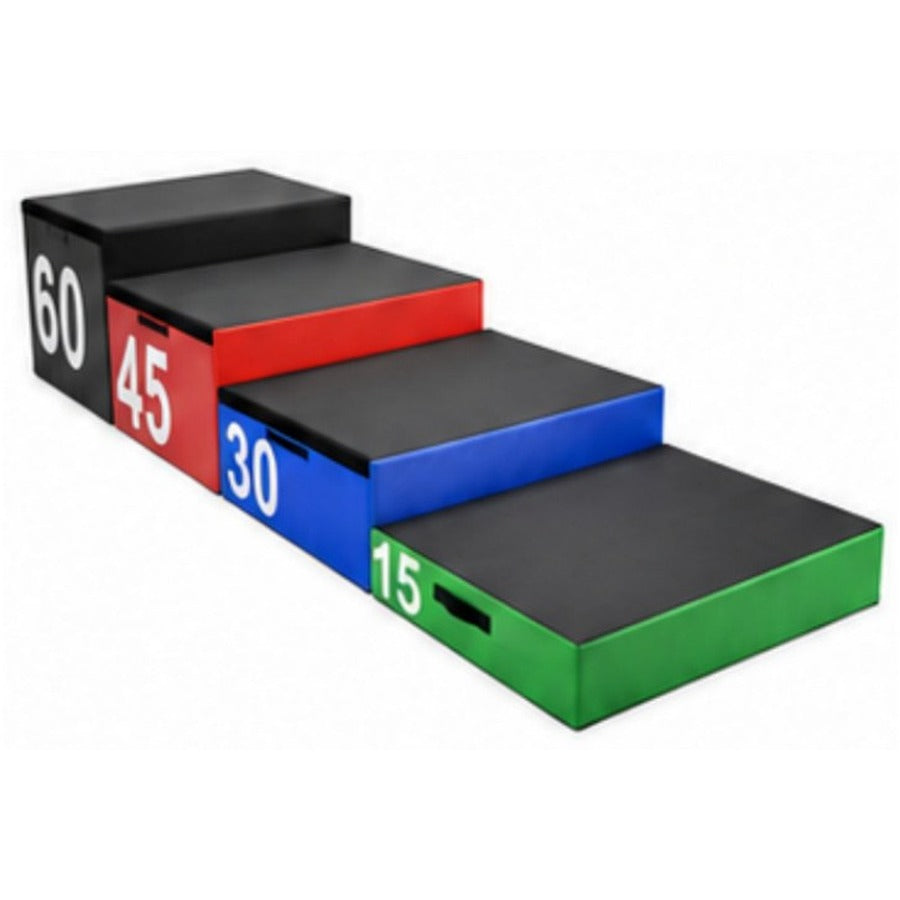LM-9155 Wooden 4-LEVEL Jumping Box Set, white background