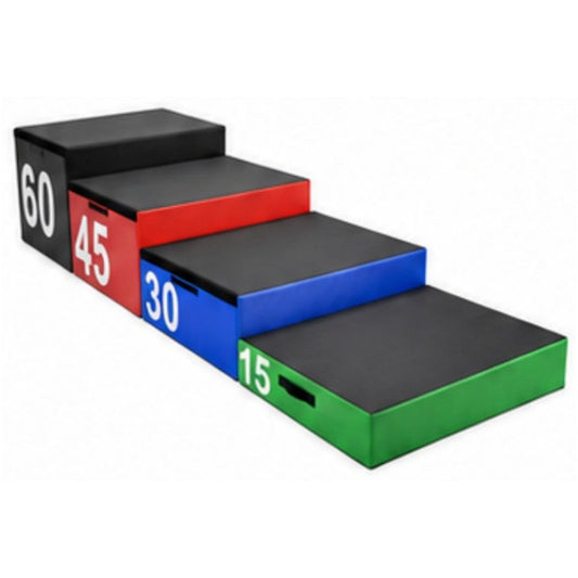 LM-9155 Wooden 4-LEVEL Jumping Box Set, white background