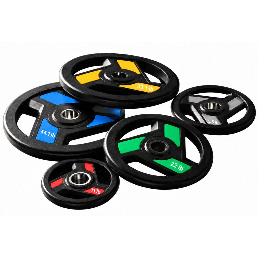 ZED-1109 Tri-Grip Weight Plates, white background