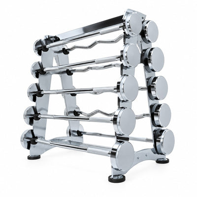 ZED-1127 Chrome Mini Barbell Rack, white background