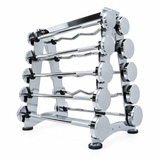 ZED-1127 Chrome Mini Barbell Rack, white background